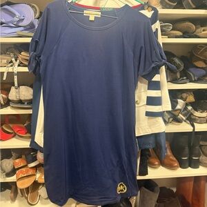 MICHAEL Michael Kors Navy Short Sleeve Tunic with Tie Sleeves